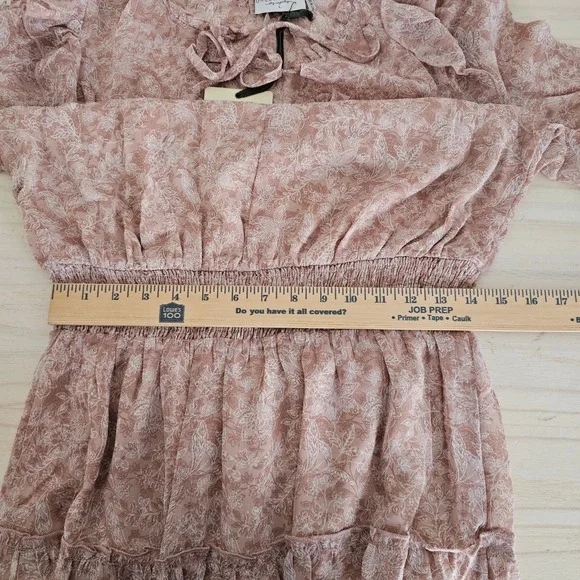 Anthropologie Dress Forum Dusty Rose Floral Tiered Boho Maxi Dress Large NWT - Picture 13 of 16